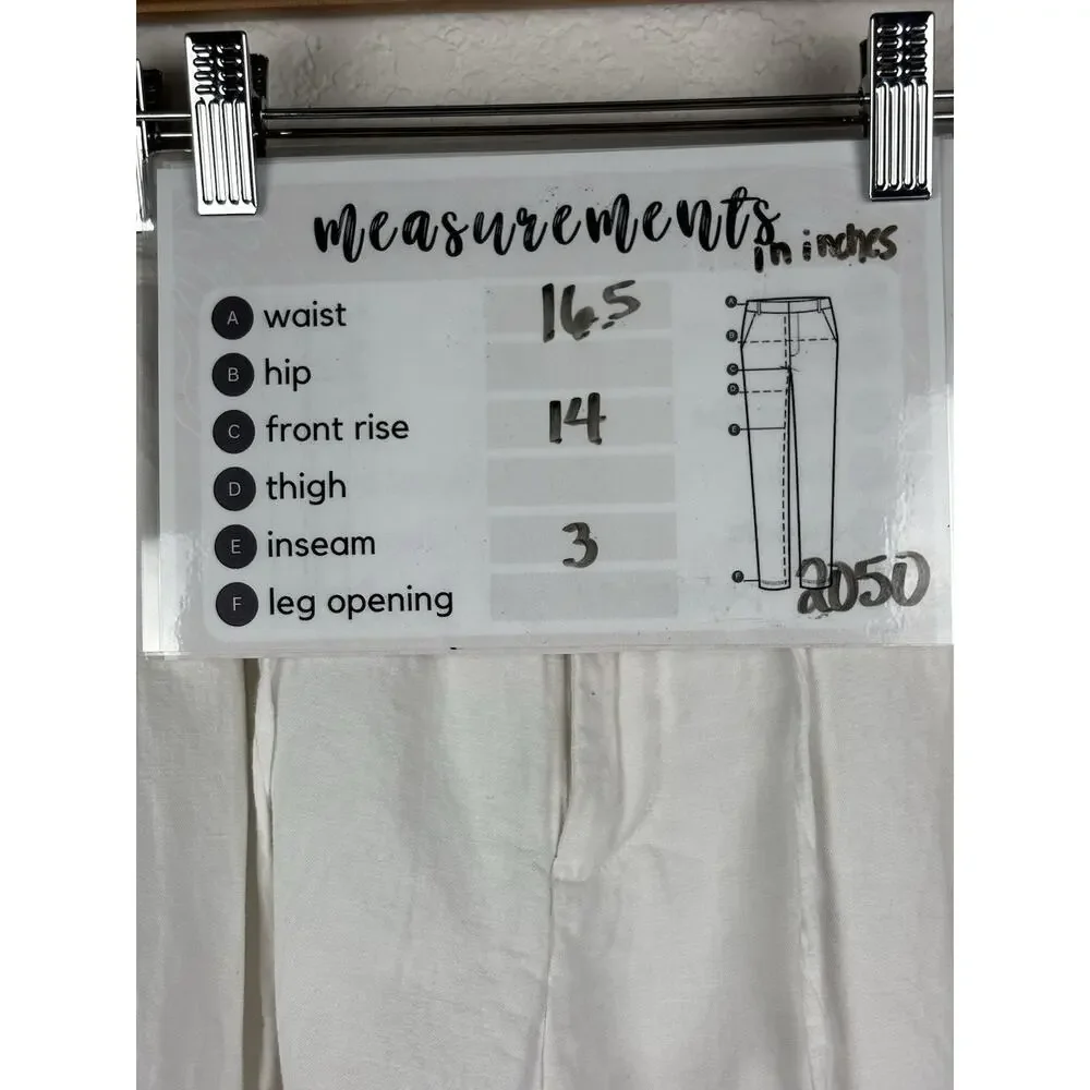Zara Linen Cotton Women’s Shorts Size‎ Large White Breathable Summer Minimalist
